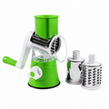 Manual Rotary Vegetable Cutter with 3 Blades