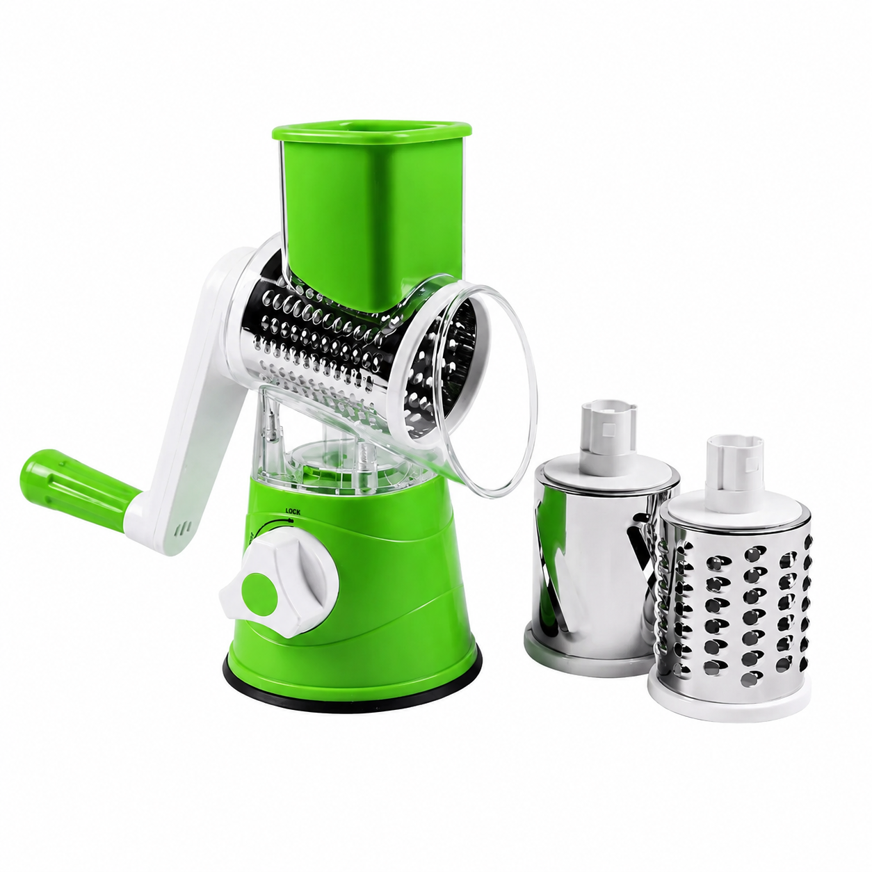 Manual Rotary Vegetable Cutter with 3 Blades
