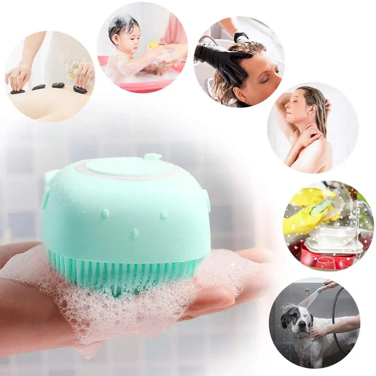 Silicone Body Scrub Brush – 2-in-1 Soap Dispenser & Massager