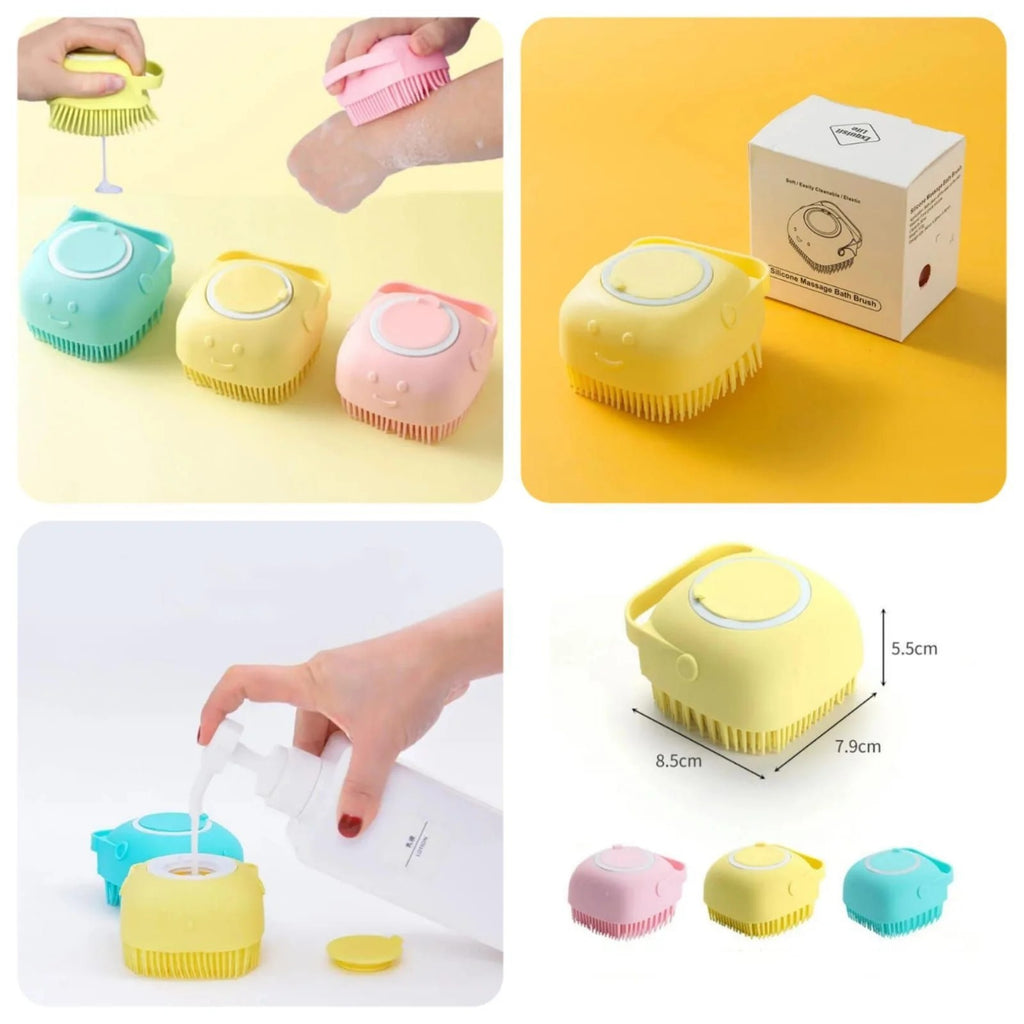Silicone Body Scrub Brush – 2-in-1 Soap Dispenser & Massager