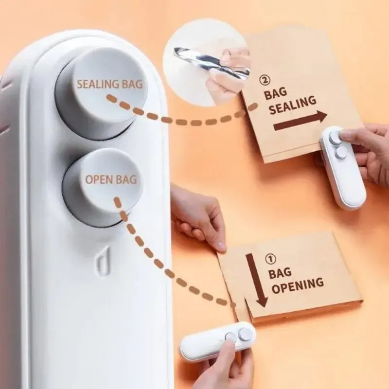 Portable Rechargeable Mini Sealer For Plastic Bags | Handheld Heat Sealing Machine