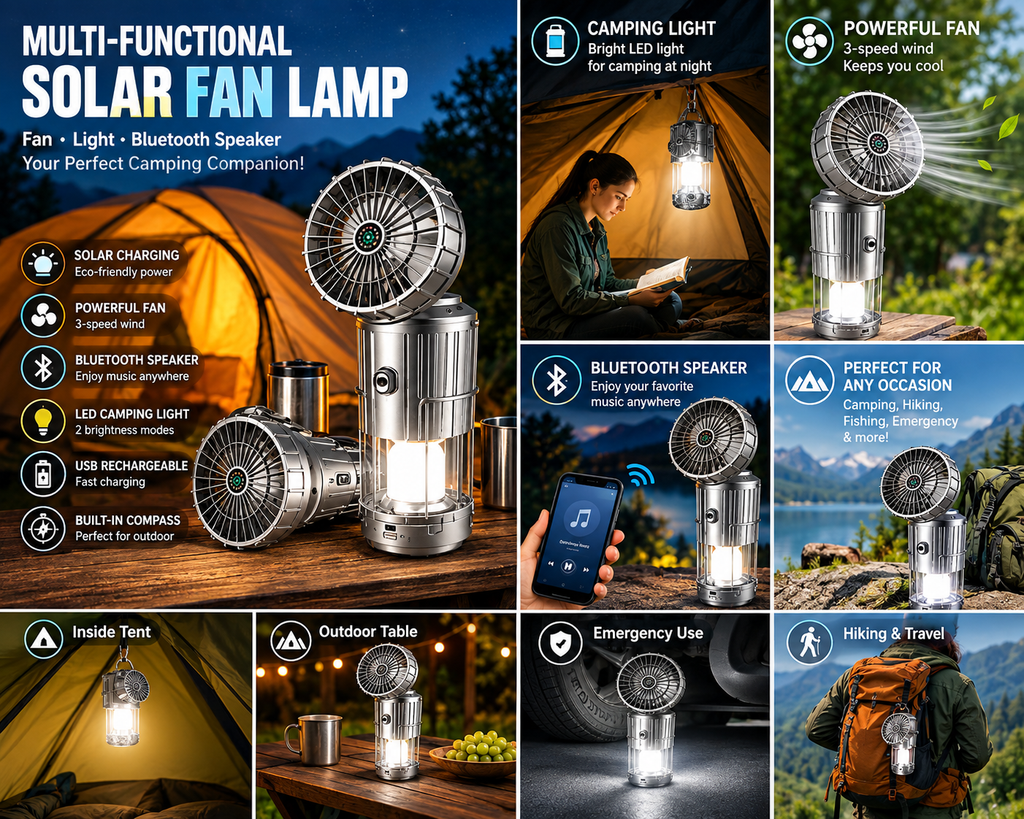 Multi-use Fan,Speaker & Light