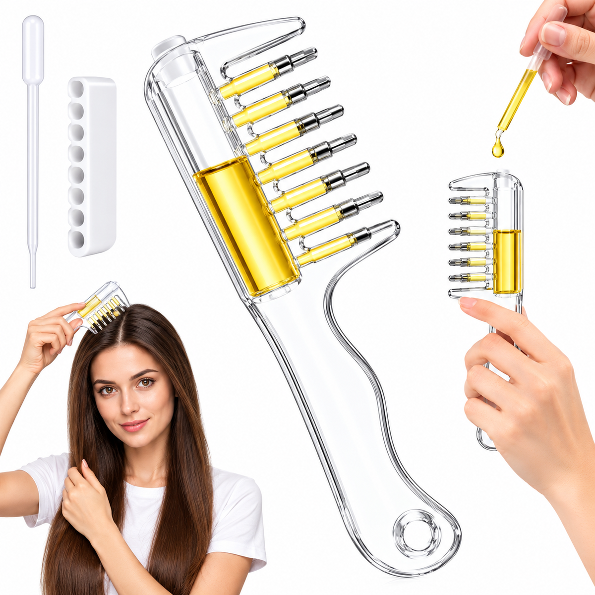 Scalp & Hair Oil Applicator Comb – Easy Oil Application