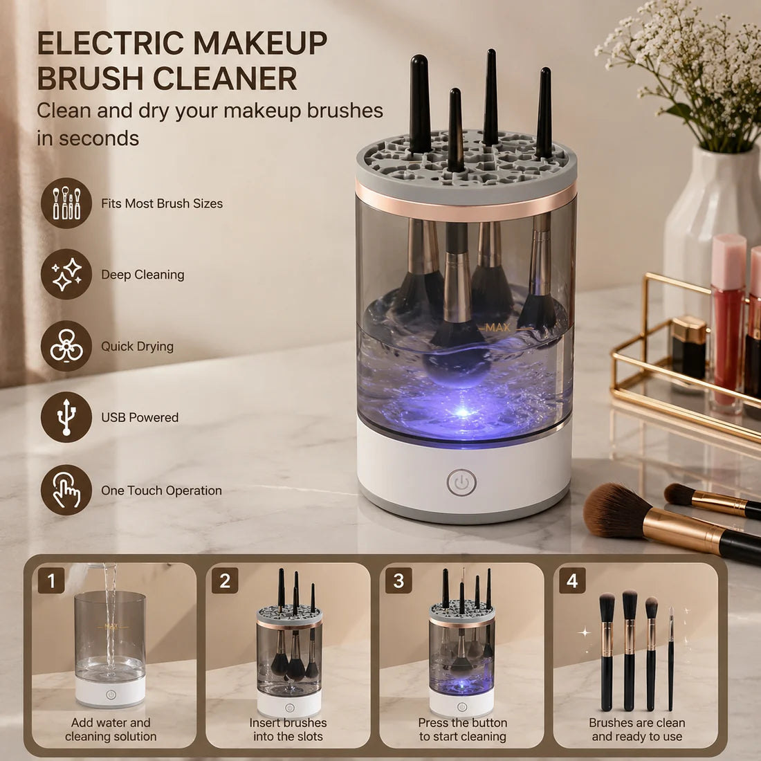 Electric Makeup Brush Cleaner
