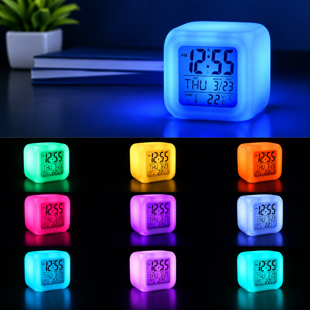 Digital Clock 7 Colors Light