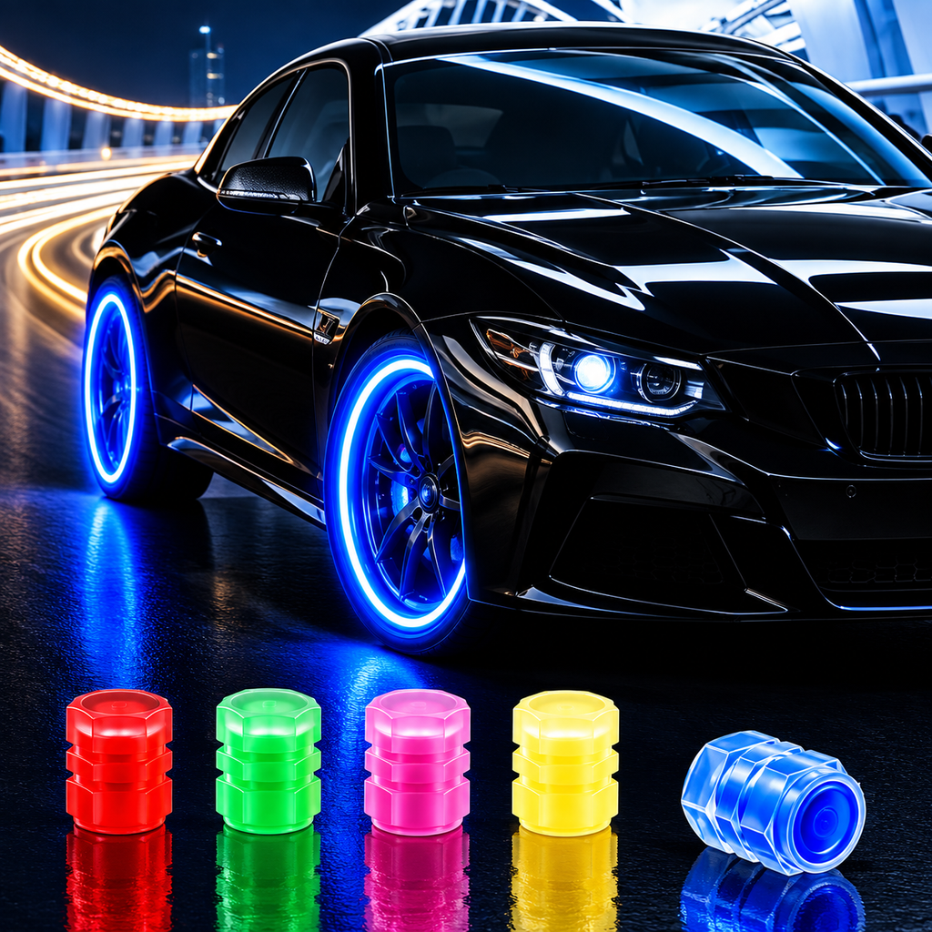 glow tyre valve caps