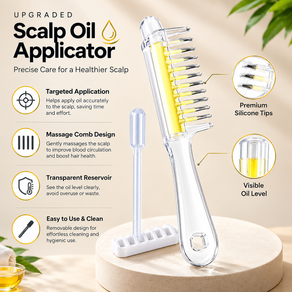 Scalp & Hair Oil Applicator Comb – Easy Oil Application