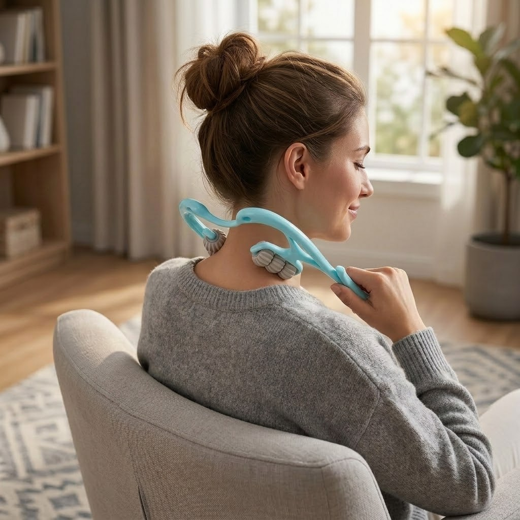 6-Wheel Pressure Point Neck Massager